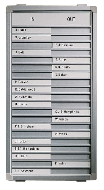 Aan-afwezigheidsbord Legamaster 540x260mm 20 namen