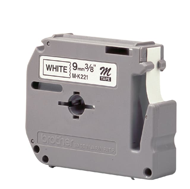 Labeltape Brother P-touch M-K221BZ ongelamineerd 9mm zwart op wit 2