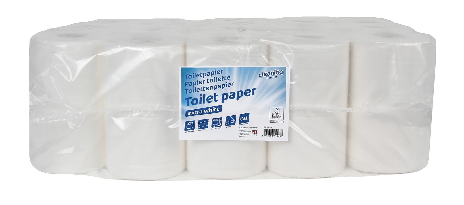 Toiletpapier Cleaninq T4 2-laags 40x400 vel wit