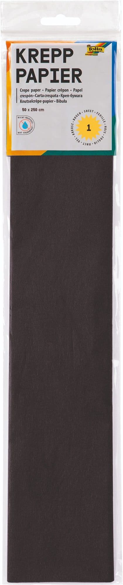 Crêpepapier Folia 50x250cm 10vel 199 zwart