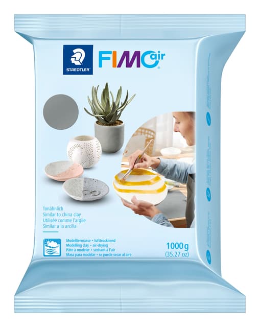 Boetseerklei Staedtler Fimo air 8101 1000 gram grijs
