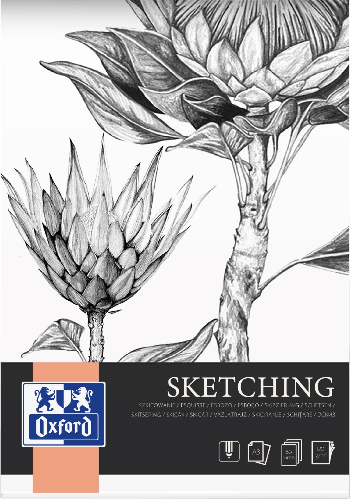 Tekenblok Oxford Sketching A3 50 vel 120 gram