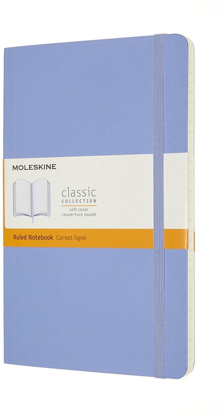 Notitieboek Moleskine large 130x210mm lijn soft cover hydrangea blue