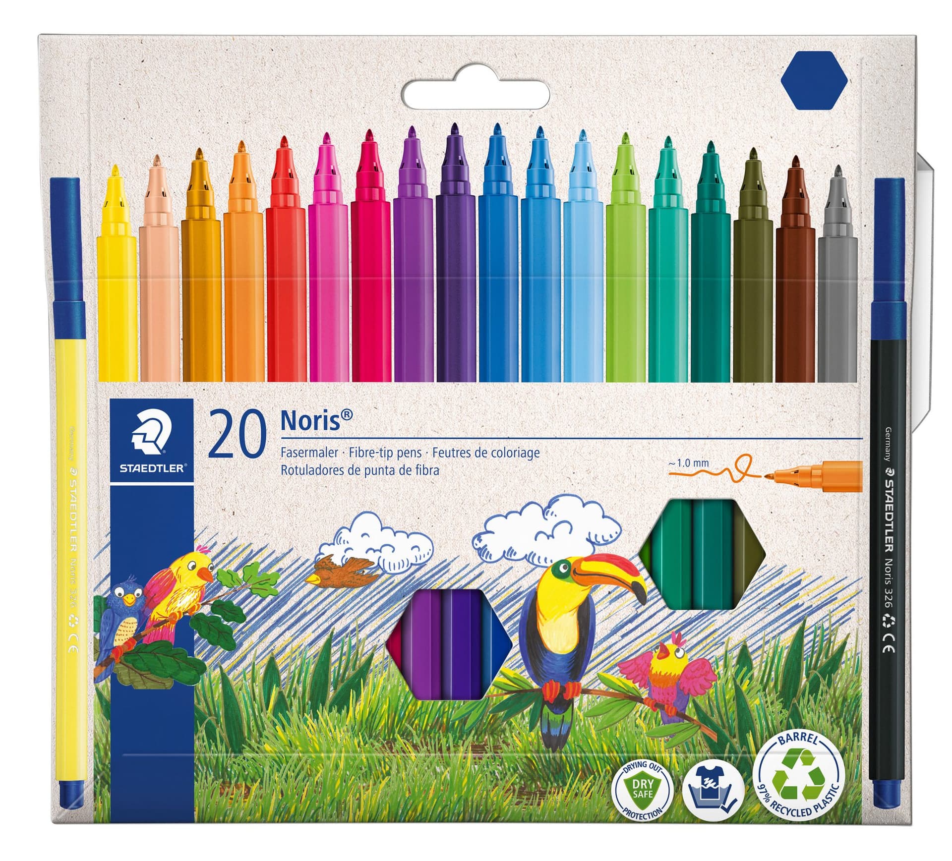 Kleurstift Staedtler Noris 326 kartonnen etui 20 kleuren