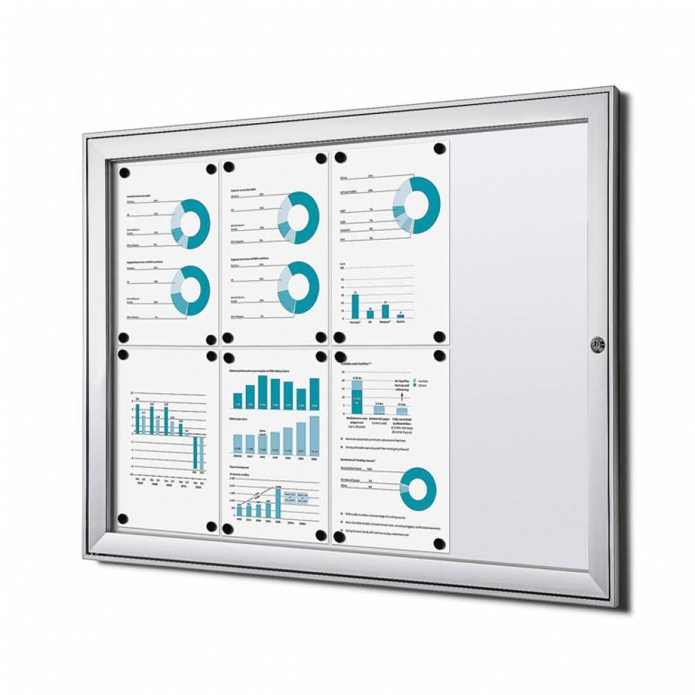 Vitrinebord Quantore luxe 8x A4 B1 gecertificeerd zilver