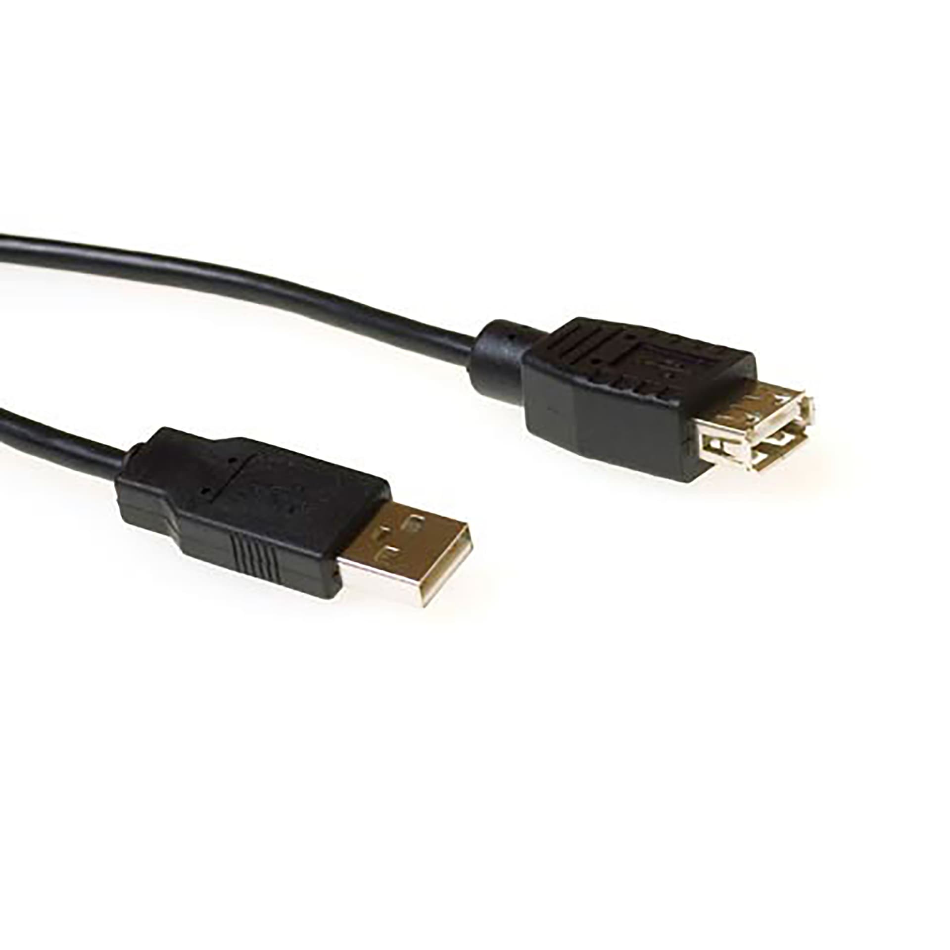 Kabel ACT USB 2.0 A male - USB A female zwart 3 meter