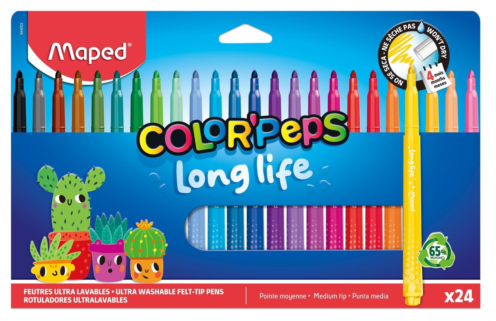 Viltstift Maped Color'Peps Long Life 2.0 set à 24 stuks assorti
