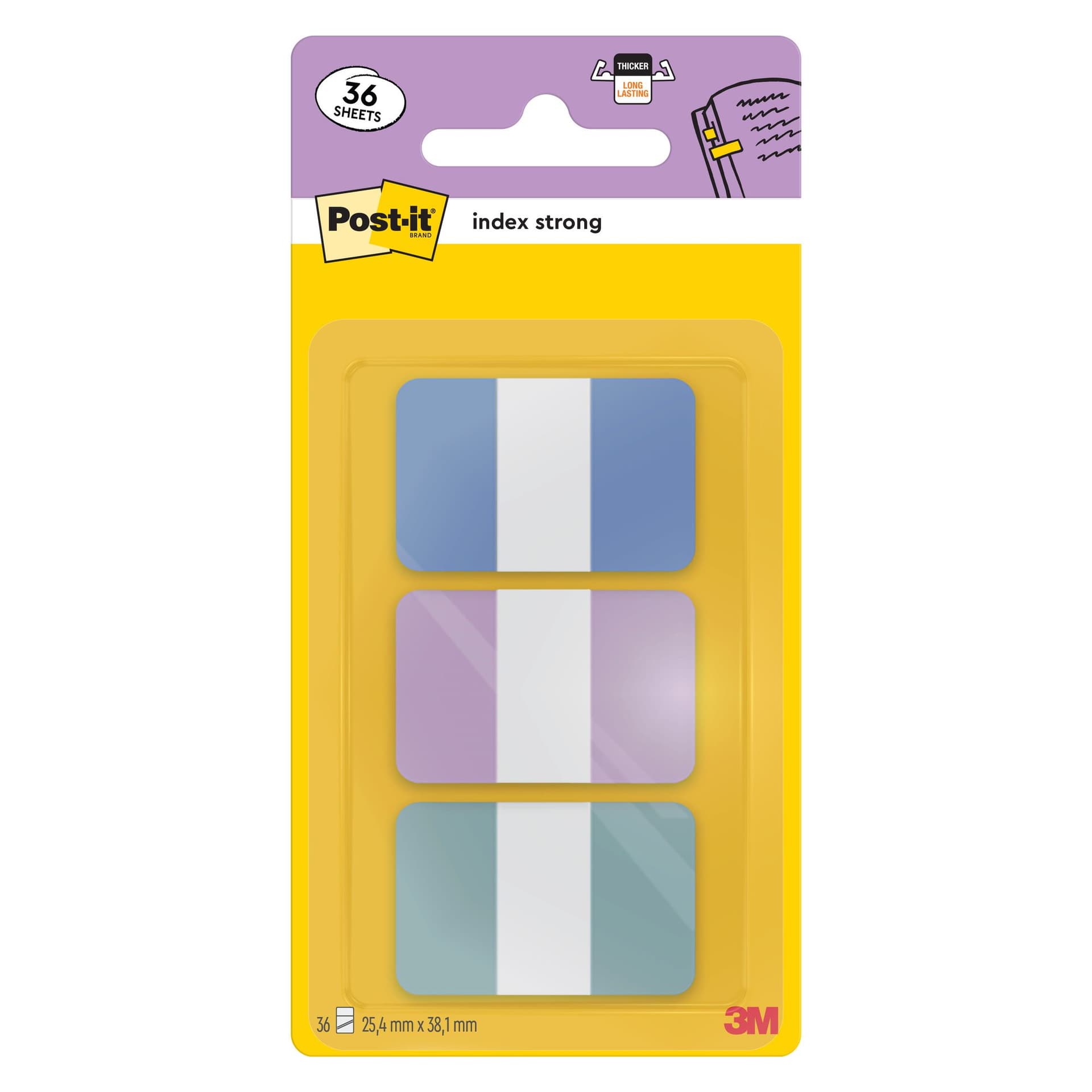 Indextabs Post-it 686-3COAST 25,4x38,1mm Strong 36 tabs