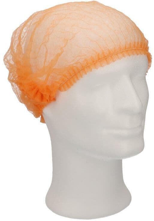 Haarnet CMT clip non-woven M 49cm PP oranje 100 stuks
