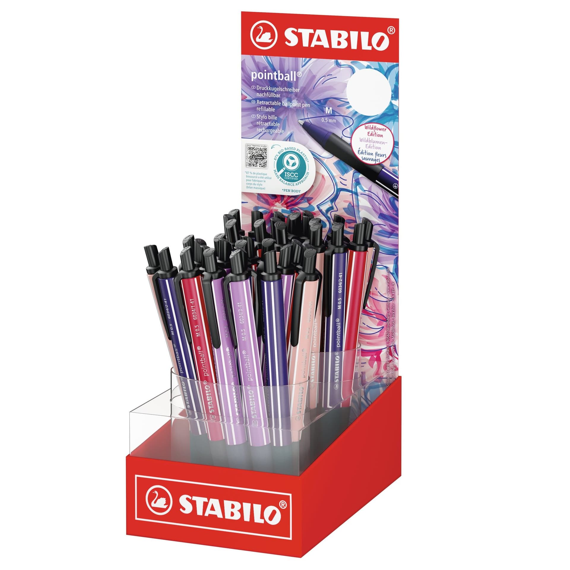 Balpen STABILO pointball Wildflower medium assorti