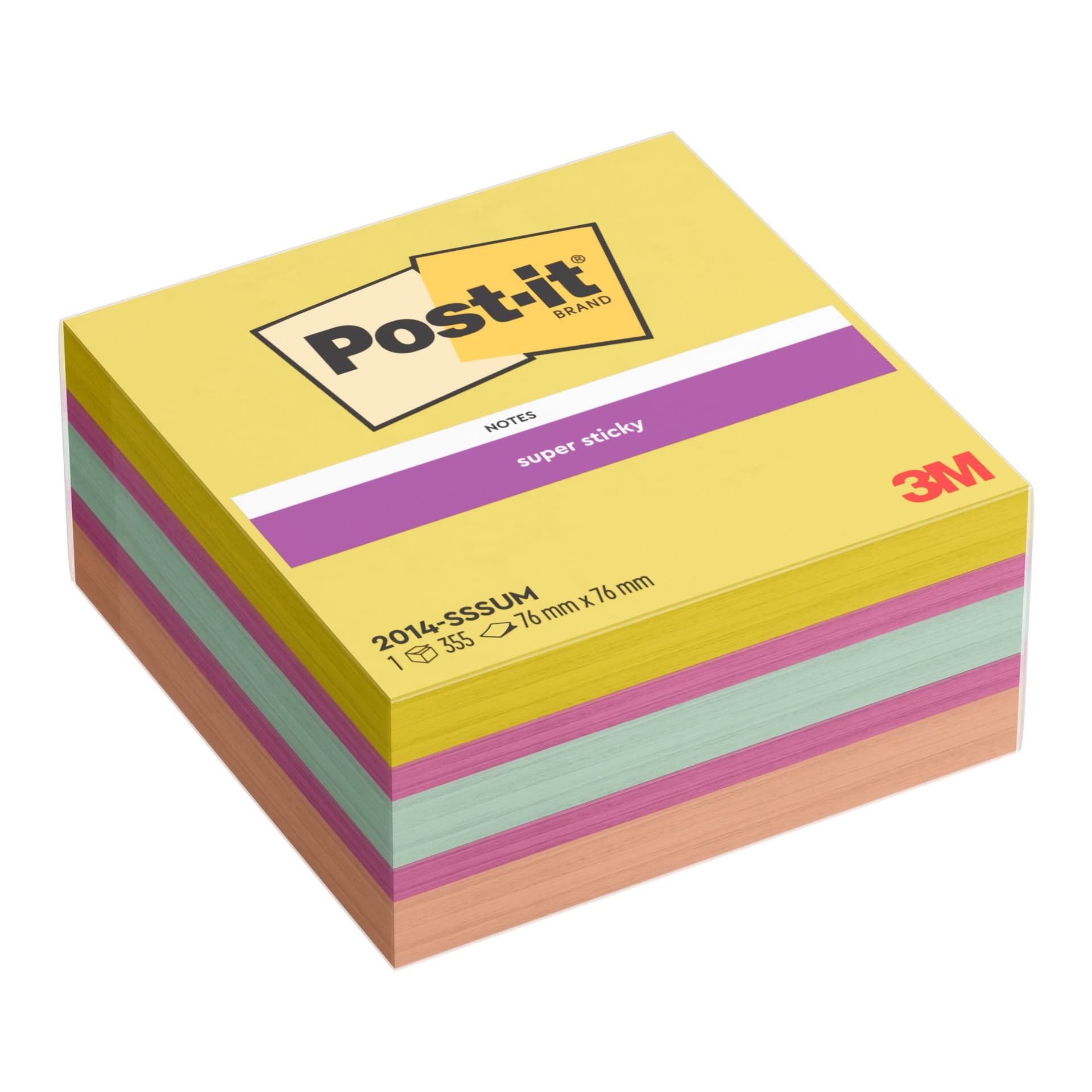 Memoblok Post-it 2014 Super Sticky kubus Summer Sorbet 355 vel