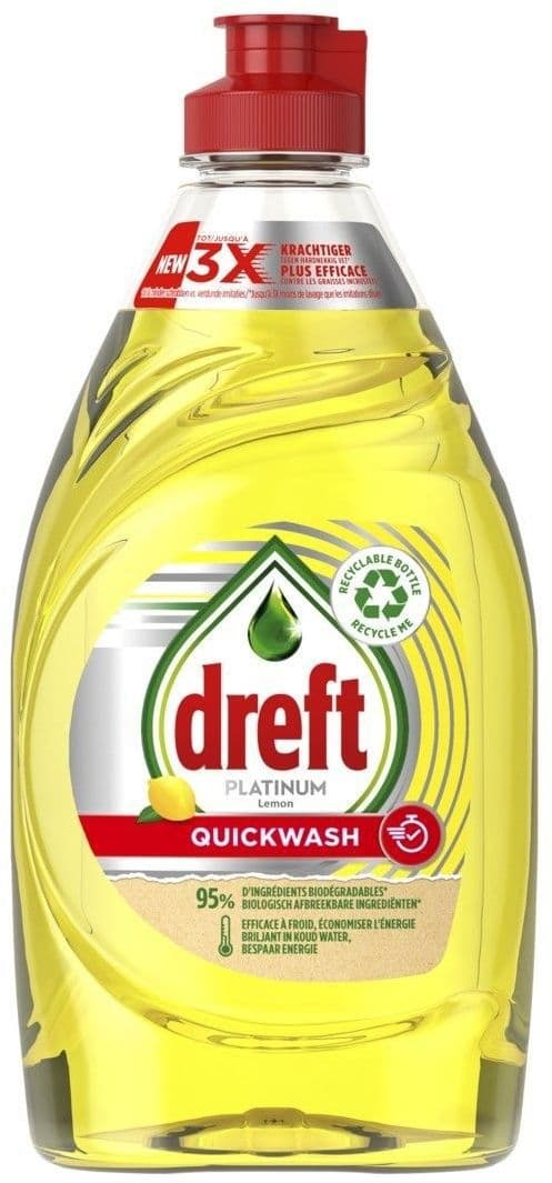 Afwasmiddel Dreft Platinum Quickwash citroen 350ml
