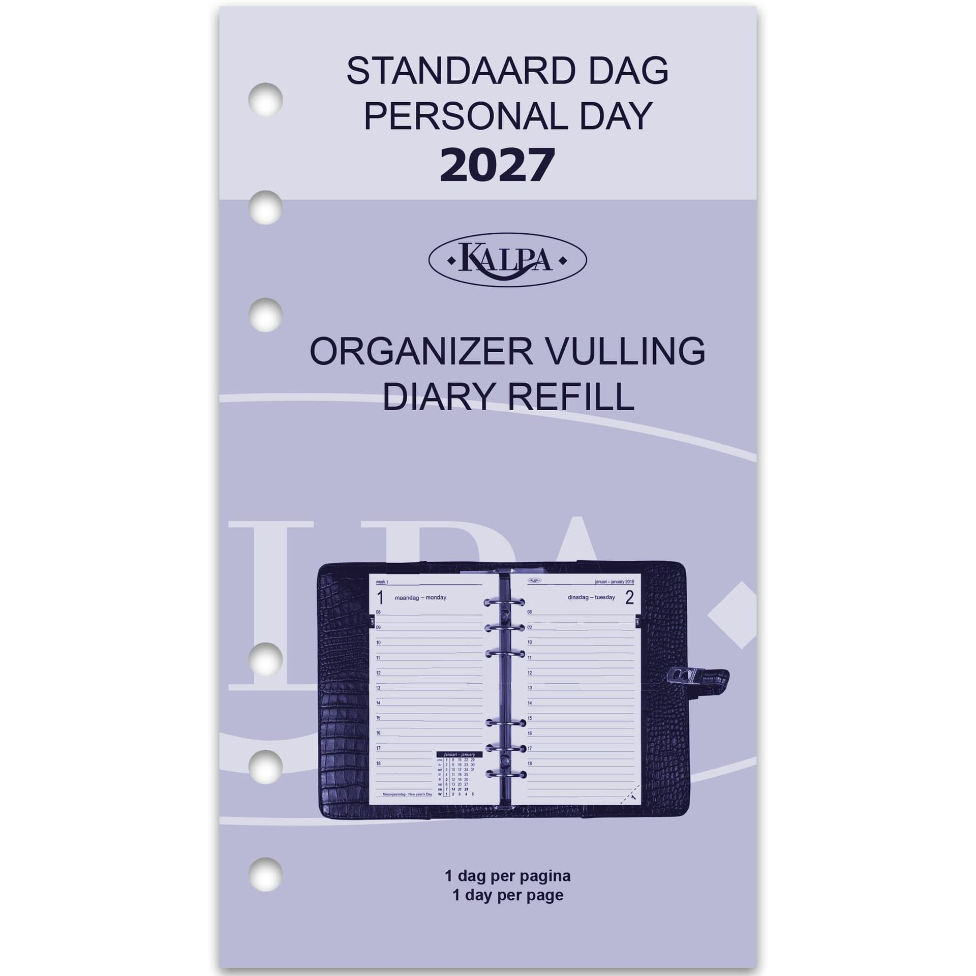 Agendavulling 2027 Kalpa Personal 1dag/1pagina