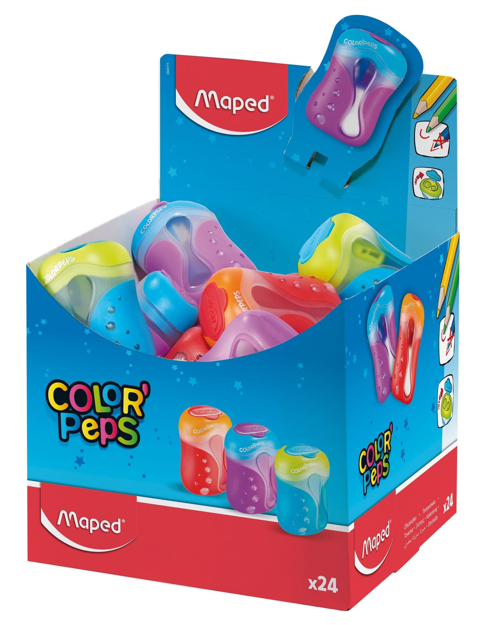 Puntenslijper Maped Color'Peps 2gaats display á 24 stuks assorti