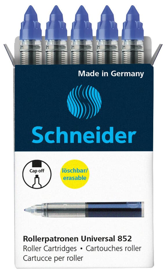Rollerpenvulling Schneider 852 medium blauw 5 stuks