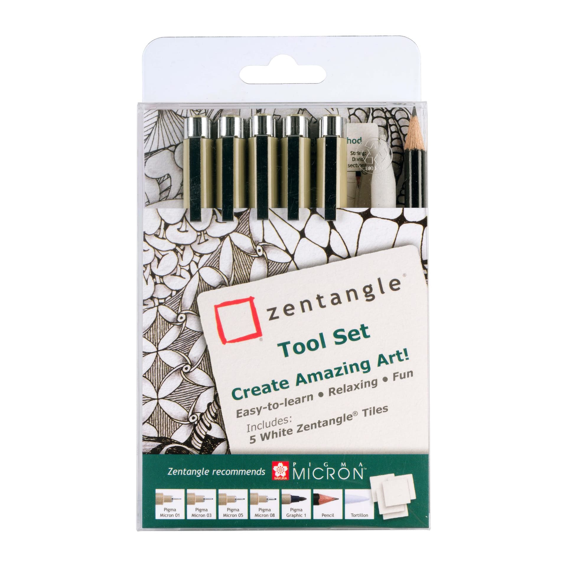 Tekenset Sakura Zentangle set à 12 delen assorti