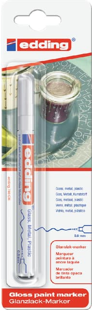 Paintmarker edding 780 op oliebasis 0.8mm wit blister à 1 stuk