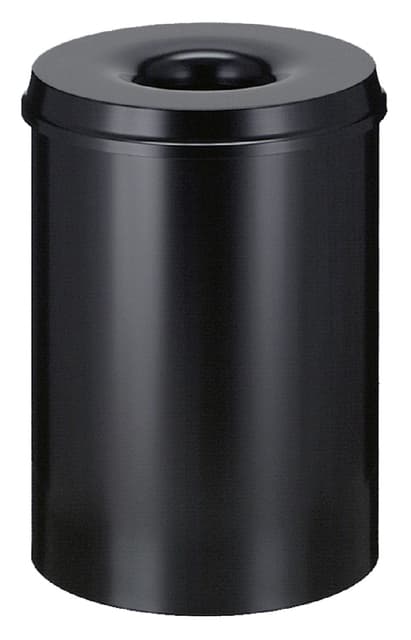 Papierbak met vlamdover Vepabins 30liter Ø33.5cm zwart