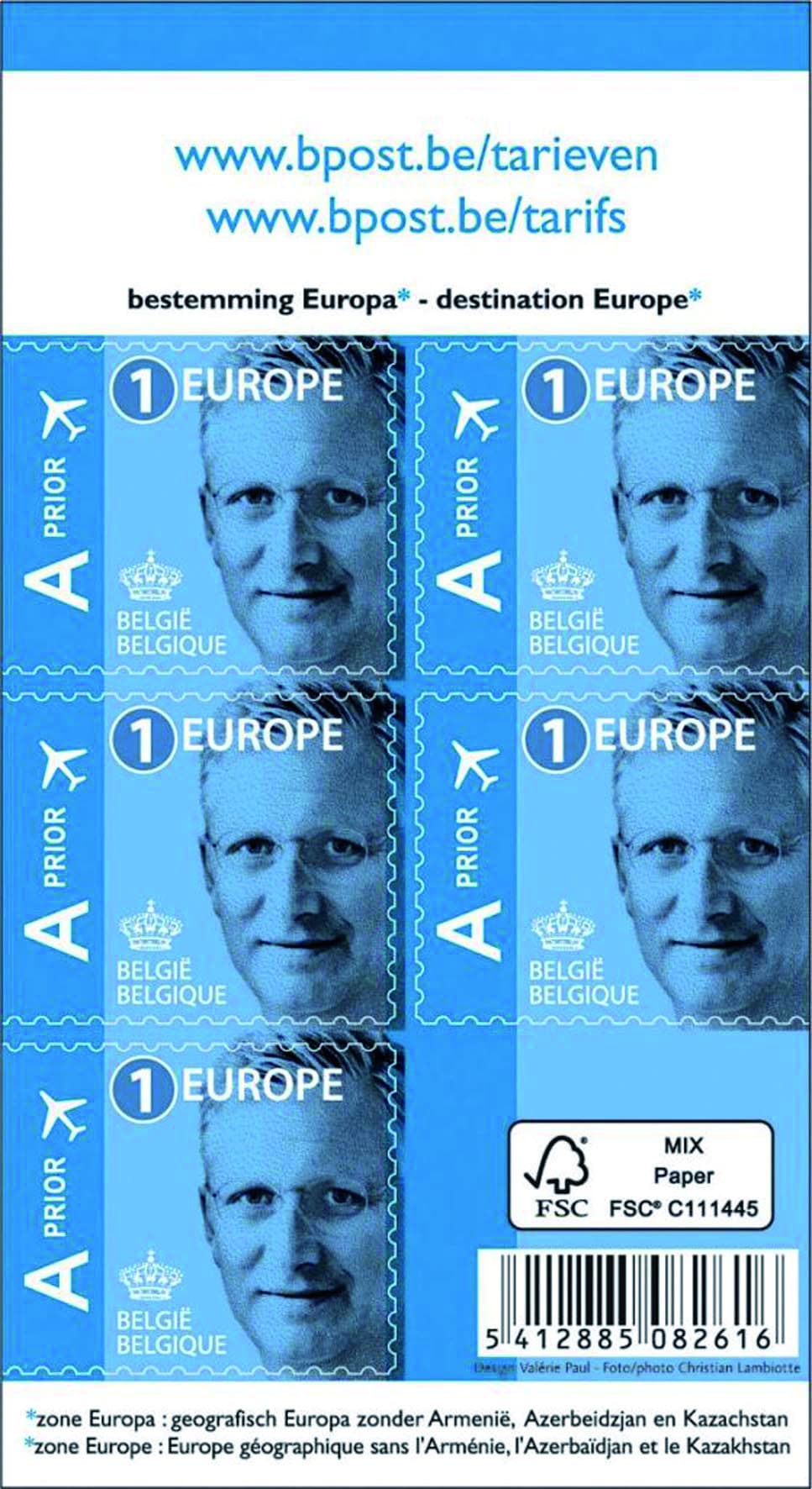 Postzegel Belgie Waarde 1 Europa pak à 50 stuks